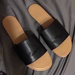 Black Slide Sandals